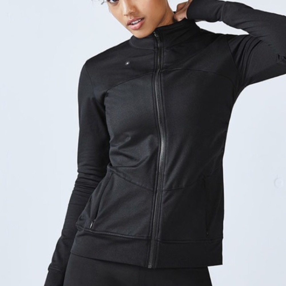 Fabletics Kira Full Zip Black Jacket